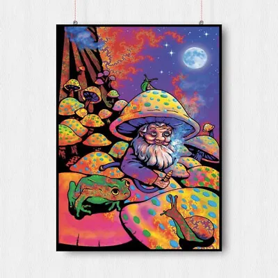 Trippy Mushroom Man Poster Art Moon Psychedelic Wall Art Print - A3 A4 Size • £8.95