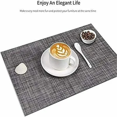 $7.63 • Buy 4Pcs PVC Placemats Heat Resistant Dining Table Place Mats Cup Coaster Set