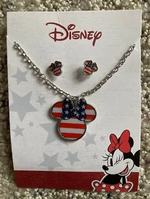 Disney's Minnie Mouse Americana Earring & Pendant Necklace Set/ Disney • $19.99