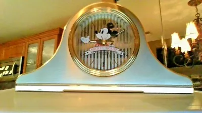 Seiko Brass Toned Mickey Mouse Clock ( Mantel Or Desk ) Quartz 8  X 4.5  Japan • $38.25