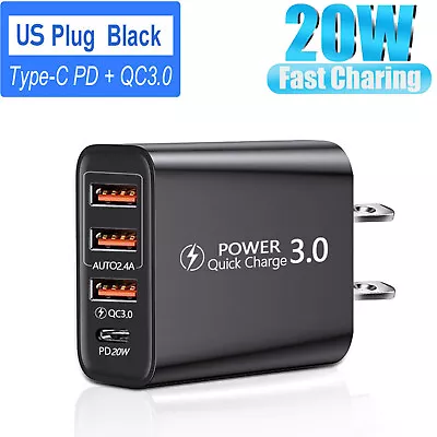 20W Multi Port Charging 3 USB+PD Wall Charger Power Adapter For IPhone Samsung • $7.49