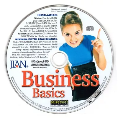 JIAN Business Basics + BONUS! (CD-ROM 2003) For Win/Mac - NEW CD In SLEEVE • $4.98