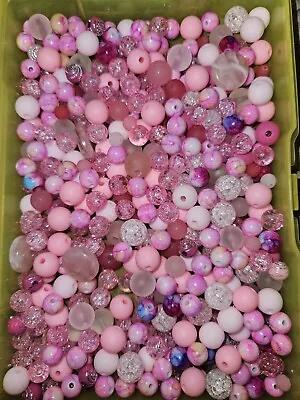 Mixed Bead Lot 5 Bags Glass Acrylic Stones Free Charms • $5