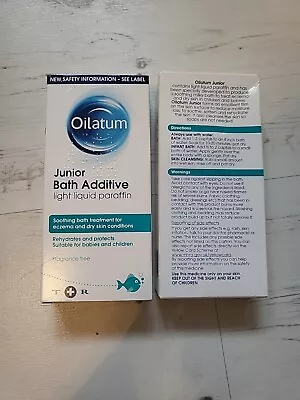 £4.99 • Buy 2 X Oilatum Junior Eczema And Dry Skin Emollient Bath Additive, 2 X 150 Ml  
