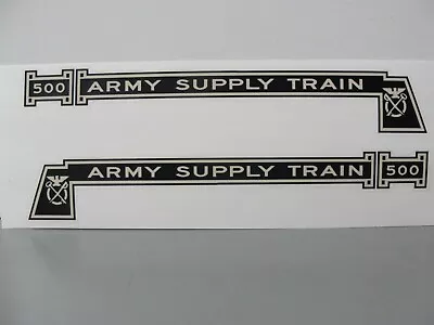 MARX ARMY SUPPLY 500 LOCOMOTIVE SIDE DECALS REPRODUCTION-ONE PAIR [stk13B] • $9