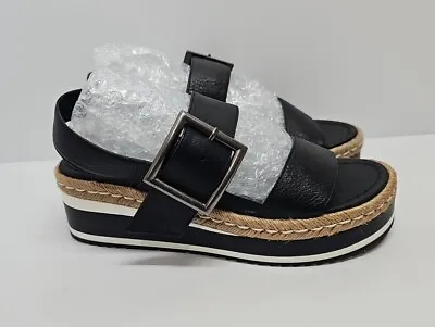Django & Juliette Black Leather Sandals. Like New  . Size 39  • $79.95