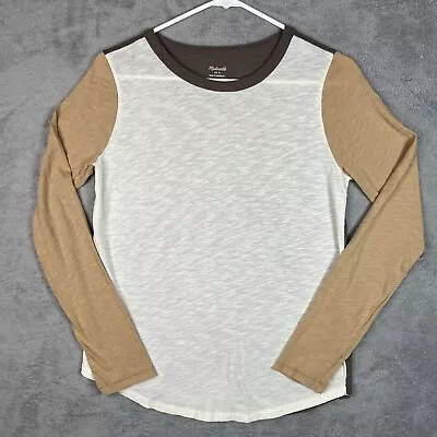 Madewell Colorblock T-Shirt Top Crew Neck Long Sleeves Casual Women’s Small • $11.99