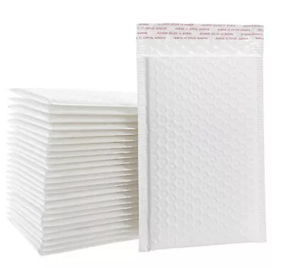  Any Size Poly Bubble Mailers Shipping Mailing Padded Bags Envelopes White • $8.95