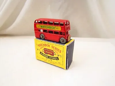 VINTAGE MATCHBOX 1:75 SERIES LESNEY No.5a LONDON BUS + FREE CRAFTED BOX. • £13.99