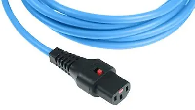 Power Extension Cable IEC C14 Male Plug To IEC C13 Female Lock Blue 2m 2 Metres • £11.37