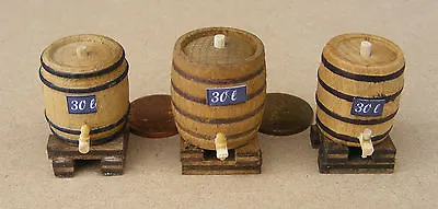 Small Wooden Beer Barrel On A Stand Tumdee 1:12 Scale Dolls House Miniature 30L • $5.60