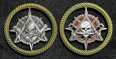 Spinner Pirate Challenge Coin Freemason Masonic 2.25  Antique Silver • $27