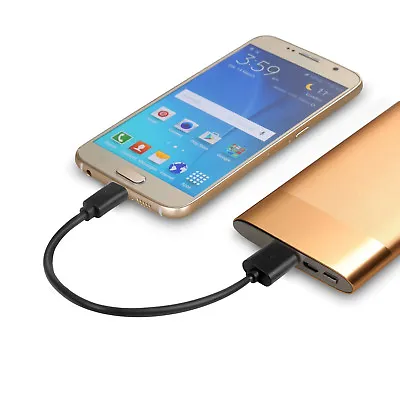 Ultra Short 15CM Micro USB Data Charger Cable Cord For Portable Power Bank BLACK • $27.54