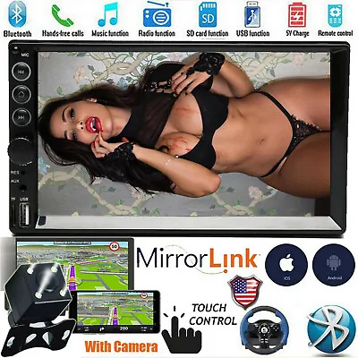 7  Car Radio MP5 Stereo Multi-Player Mirrors For Android IOS GPS Navigation US • $53.12