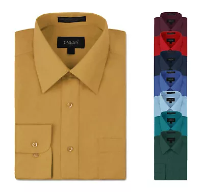 Men's Classic Button Up Long Sleeve Regular Fit Dress Shirt • $24.14