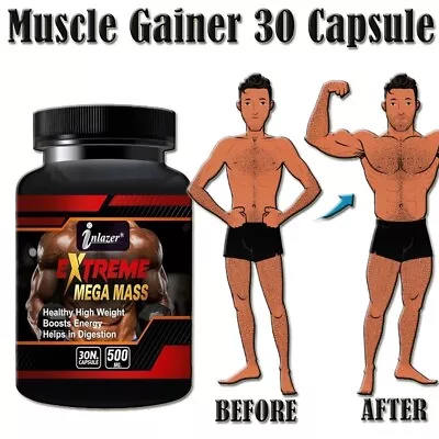 *Strongest* Legal Muscle Gainer Booster Three PROVEN Mass Weight Gainer 30 Caps • $17