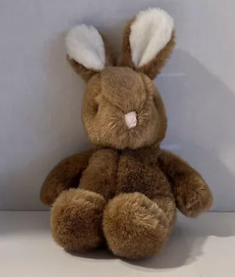 Vintage Gund 1985 Pudgy Brown Bunny Rabbit Plush Toy 8  No Lace Collar • $11.66