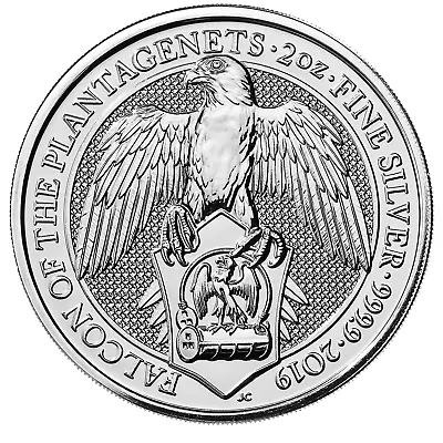 2oz Silver Queens Beasts Coin Falcon Of The Plantagenets 2019 In Capsule QBF13 • £77