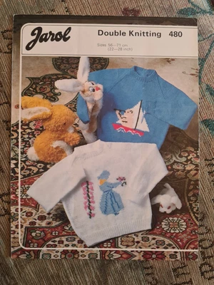 £0.99 • Buy Jarol DK Knitting Pattern 480. Sweater With Bear Or Doll Motif Design. 22-28 