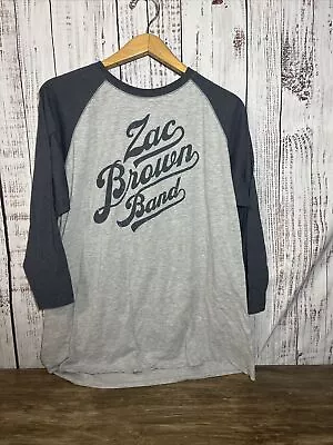ZAC BROWN BAND LS Graphic T-Shirt Men XL Gray Blue Raglan Tour 2016 Target Field • $17.50
