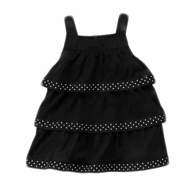 $12.99 • Buy EUC Gymboree Polka Dot Ribbon Ruffle Top Size 7 Bee Chic Black Summer Camp 