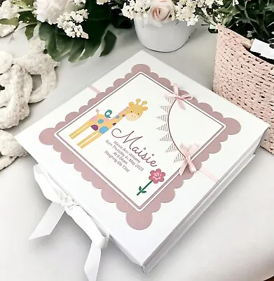 Personalised Girl's Keepsake Box LARGE Memory Box. New Baby Gift Christening • £21.99