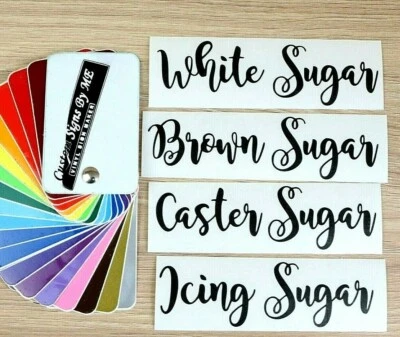 £1.88 • Buy Kitchen Storage Jar Labels Stickers White Brown Caster Icing Sugar Vinyl Decals
