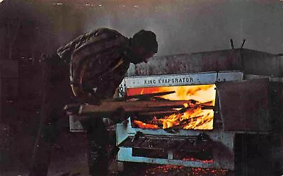 Making Maple Sugar Log Fire Evaporator Harlow's Vermont Postcard • $6.45