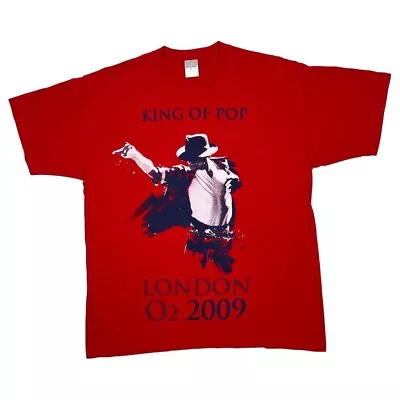 MICHAEL JACKSON “London O2 2009” King Of Pop Music Graphic Tour T-Shirt XL Red • £13.60