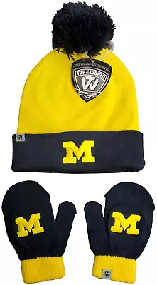 Michigan Wolverines Toddler Pom Knit & Glove Set • $19.99