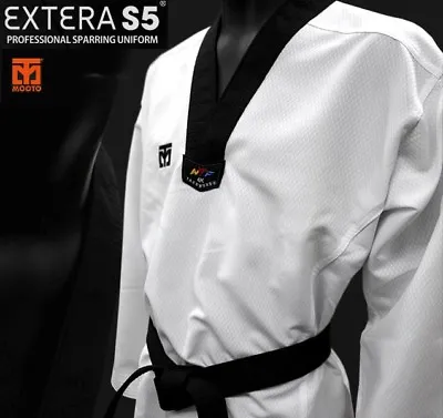 MOOTO EXTERA S5 Taekwondo Uniform (with Black V NECK) WTF Dobok • $88