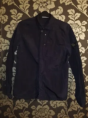 Stone Island Nylon Metal Shimmer Over Shirt Navy Blue Rare XL Massimo Osti • £199.99