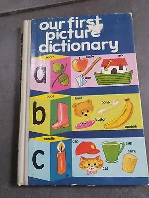 £3 • Buy Vintage Our First Picture Dictionary Children Color Book 70's