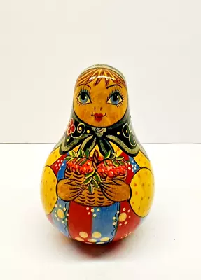 Vintage Hand Painted Made In Russia Roly Poly Doll 3.25  • $24