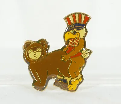 1984 Los Angeles Olympics Humorous Sam Eagle Screwing Russian Misha Bear Pin • $10