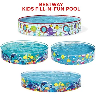 Bestway Childrens Kids Paddling Pool Rigid Swimming Garden Play Fill N Fun Pool • £10.85