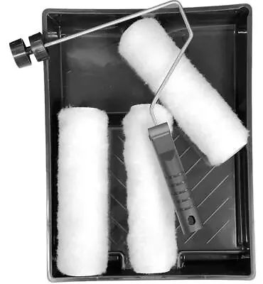 9  Inch Paint Roller Set Complete Decorating Kit With 3 Sleeves Tray Roller • £9.89