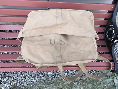 Vintage WWII US Army Military Deployment Canvas Duffle Bag WW2 • $95