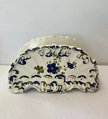 Vintage Napkin Holder Made In Italy White/Blue/Green Signed • $20