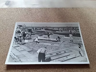 Postcard Crazy Golf Deal Kent Nr Walmer & Folkestone. Pier People & Old Cars • £5