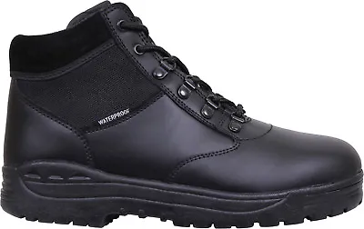 Black Forced Entry Waterproof Tactical Mid Top Military Security Police Boots • $71.99