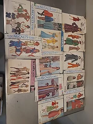 VINTAGE 70’s Mixed Lot Of 13 Sewing Patterns.  • $29