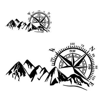 Compass Stickers Car Offroad Mountain Decoration Decals Black DIY Accessories • $19.70