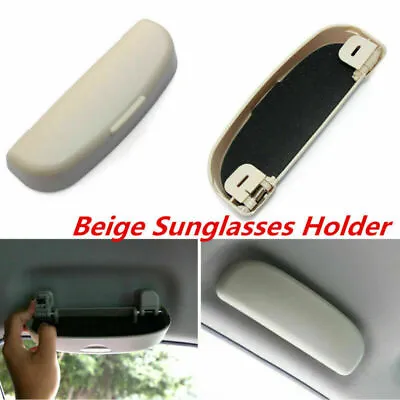 Auto Car Interior Sunglasses Sun Glasses Storage Box Eyeglass Case Holder Beige • £15.47