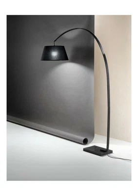 £384.77 • Buy Black Color Metal Arc Plant Tamara Series Marble Base Shade Fabric
