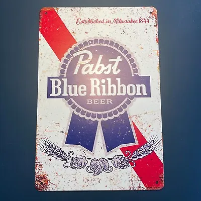 Pabst Blue Ribbon Beer - 8x12 Inches - Bar Wall Decoration • $11.99