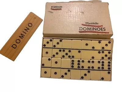 VTG Marblelike Dominoes Puremco Made In USA No.616 Standard 42 White Standard • $19.95