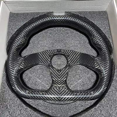 Hiwowsport Carbon Fiber Racing Steering Wheel Flat Bottom 320mm Diameter 6 Bolt • $99.99