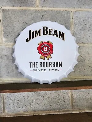 Mancave Jim Beam Bottle Cap Sign 35cm • $30