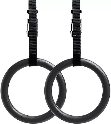 Gymnastic Rings With Adjustable Straps Metal Buckles Home Gym Set Of 2 Non-Slip • $24.99